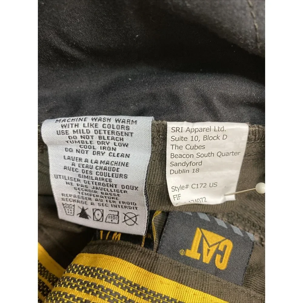 Caterpillar CAT C172 Work Pants Mens 38/34 Brown‎ Hvy Canvas Tool Gear Pockets